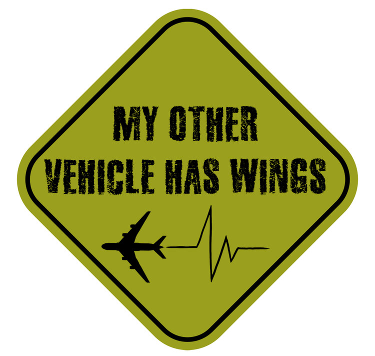 استیکر خودرو هوانورد مدل My other vehicle has wings